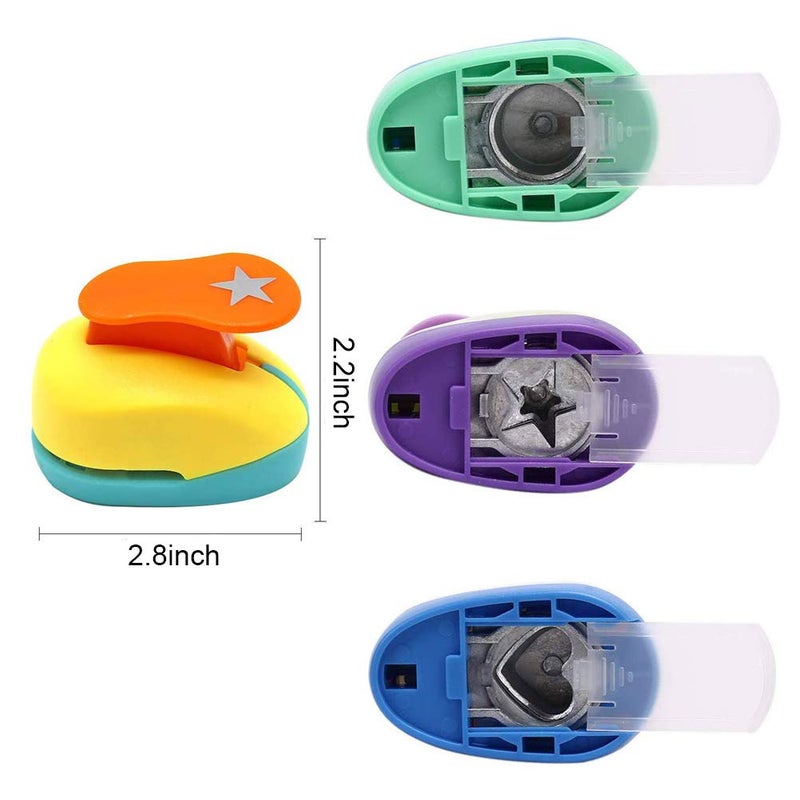 Haploon 4Pcs Paper Punchers Craft Holes 1 Inch Shape Punches Scrapbook Punches Round Star Heart Flower Shape for Party Favors, DIY Artwork, Gift Wrapping - Image 2